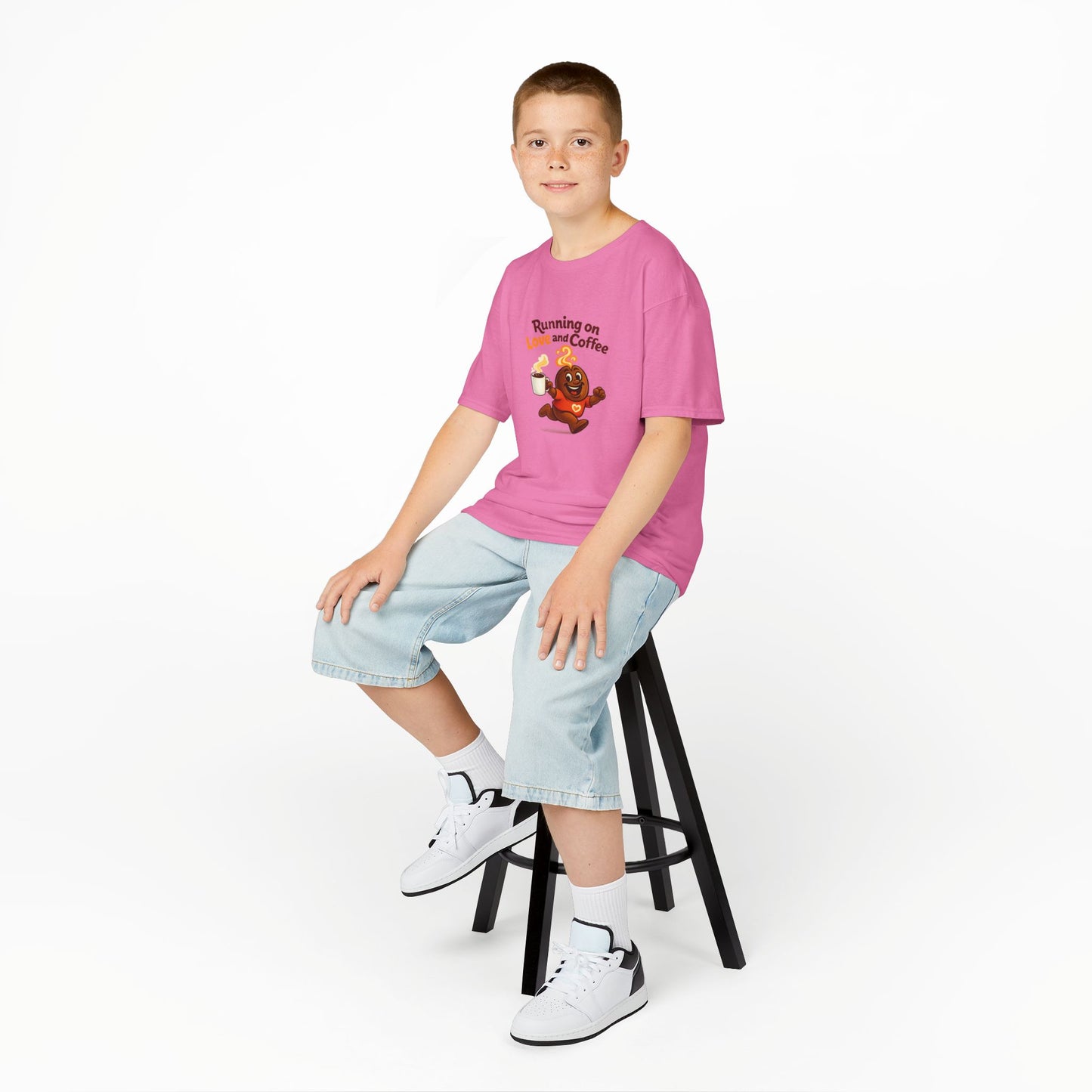 Running on Love & Coffee Kids T-Shirt