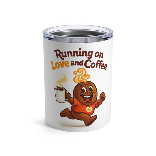 Free The Bean Running On Love & Coffee Bottle Tumbler 10oz