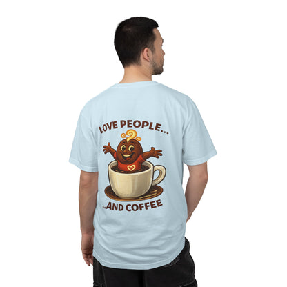 Coffee Lovers T-Shirt — “Love People... and Coffee” Cute Coffee Cup Design