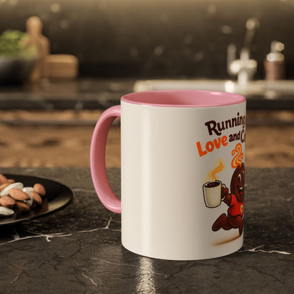 Freebie Running on Love & Coffee Colorful Mugs (11oz)