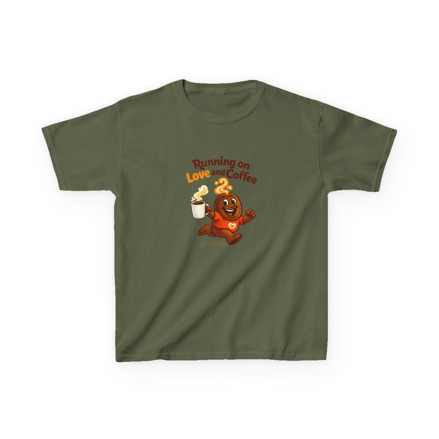 Running on Love & Coffee Kids T-Shirt