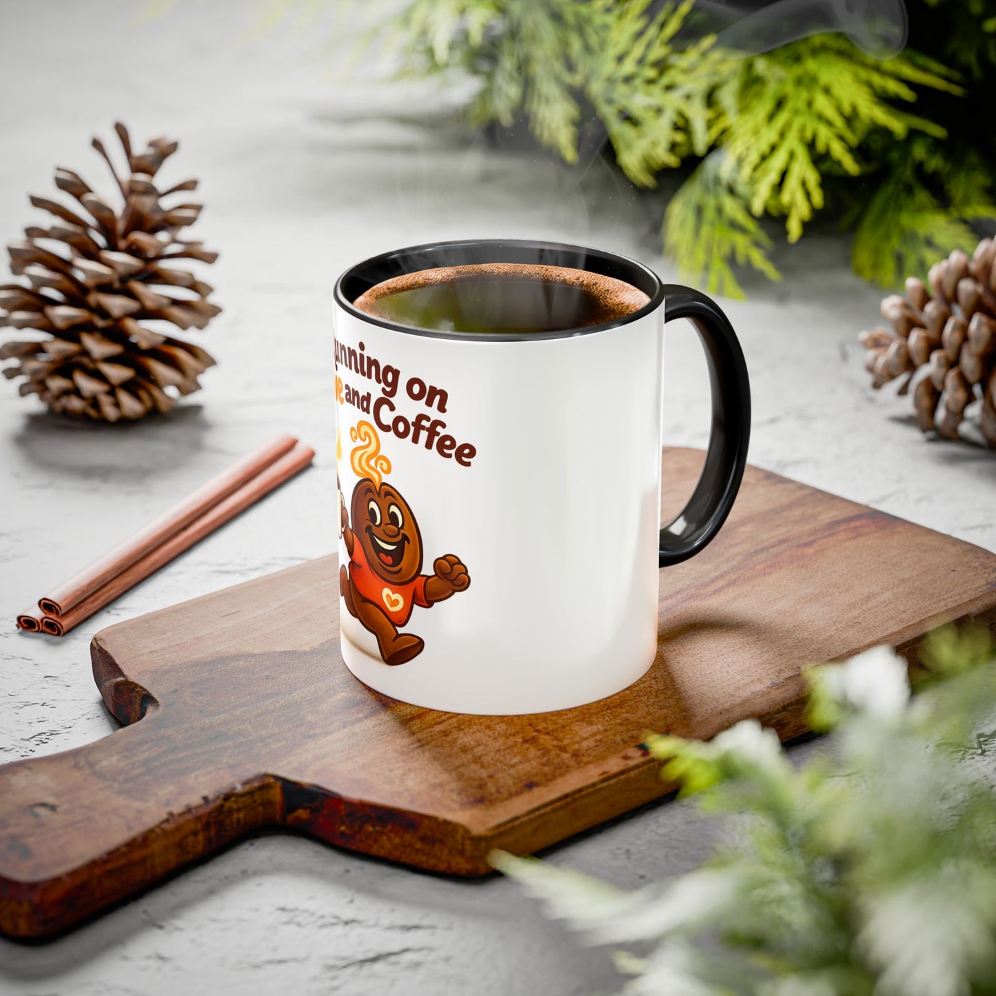 Freebie Running on Love & Coffee Colorful Mugs (11oz)