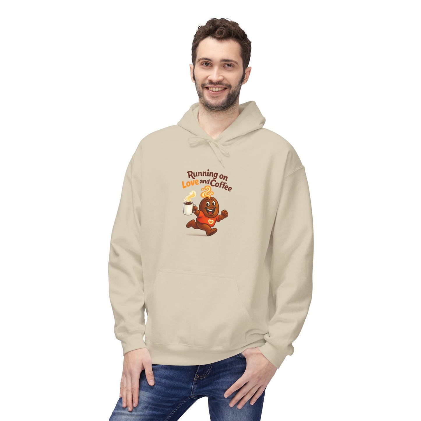 Free The Bean Running On Love & Coffee Unisex Fleece Hoodie