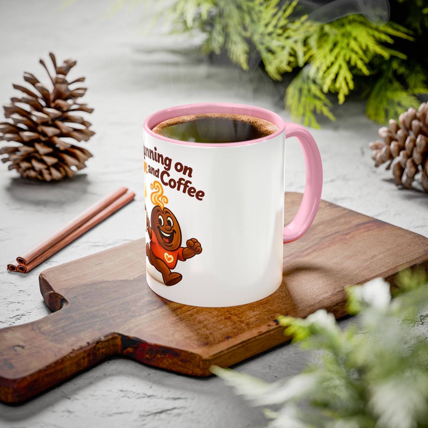 Freebie Running on Love & Coffee Colorful Mugs (11oz)