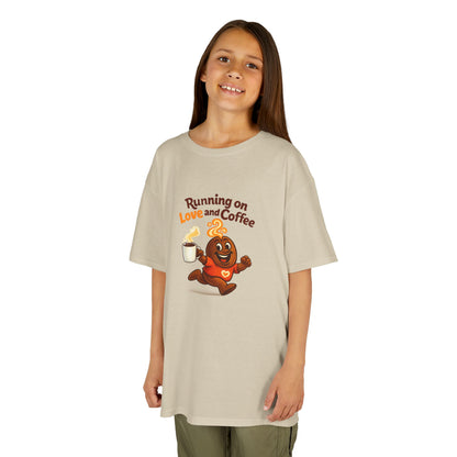 Running on Love & Coffee Kids T-Shirt