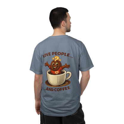 Coffee Lovers T-Shirt — “Love People... and Coffee” Cute Coffee Cup Design
