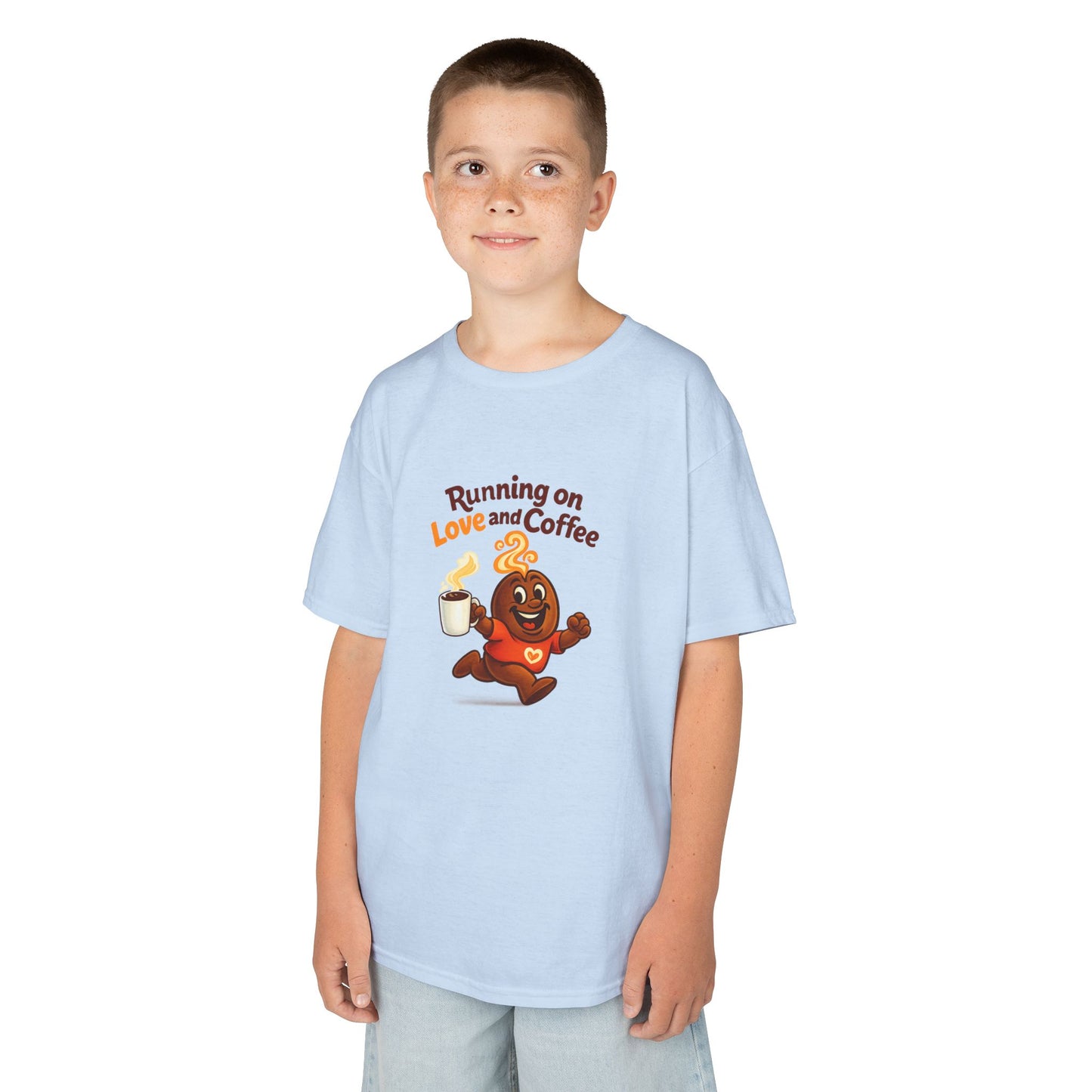 Running on Love & Coffee Kids T-Shirt