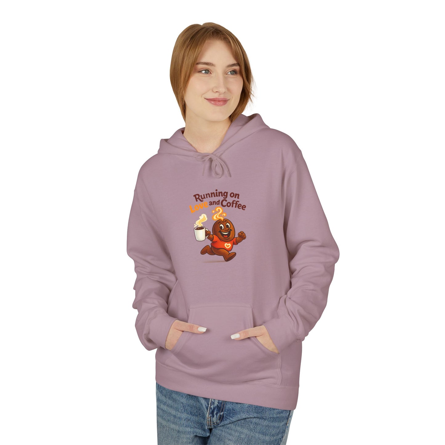 Free The Bean Running On Love & Coffee Unisex Fleece Hoodie
