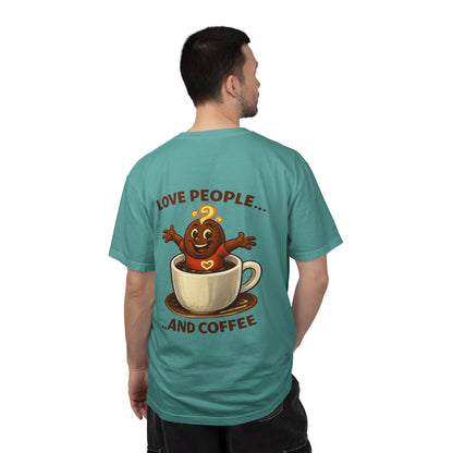 Coffee Lovers T-Shirt — “Love People... and Coffee” Cute Coffee Cup Design