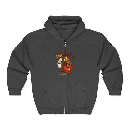 Free The Bean Running On Love & Coffee Comfort Unisex Hooded Sweatshirt