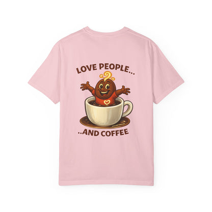 Coffee Lovers T-Shirt — “Love People... and Coffee” Cute Coffee Cup Design