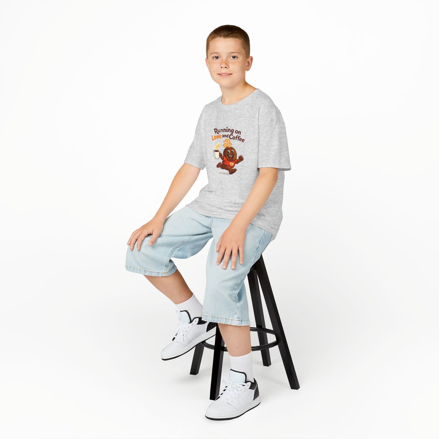 Running on Love & Coffee Kids T-Shirt