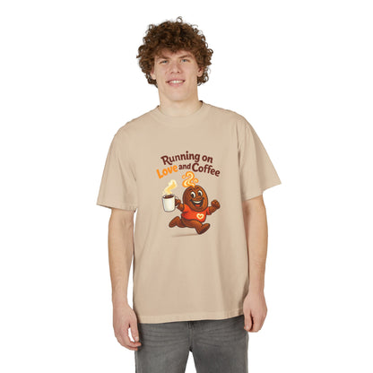 Free The Bean Running On Love & Coffee Unisex Drop-Shoulder Tee