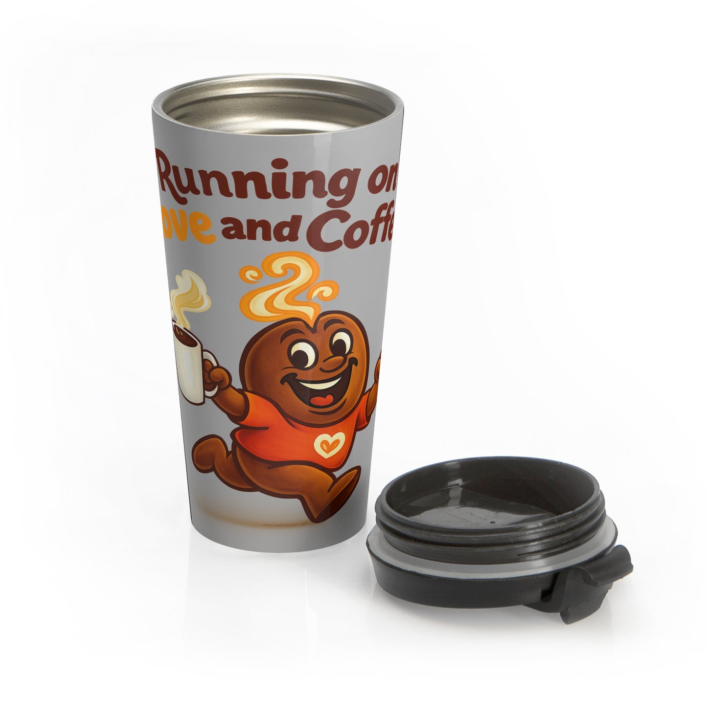 Free The Bean Running on Love & Coffee Comfort Travel Mug