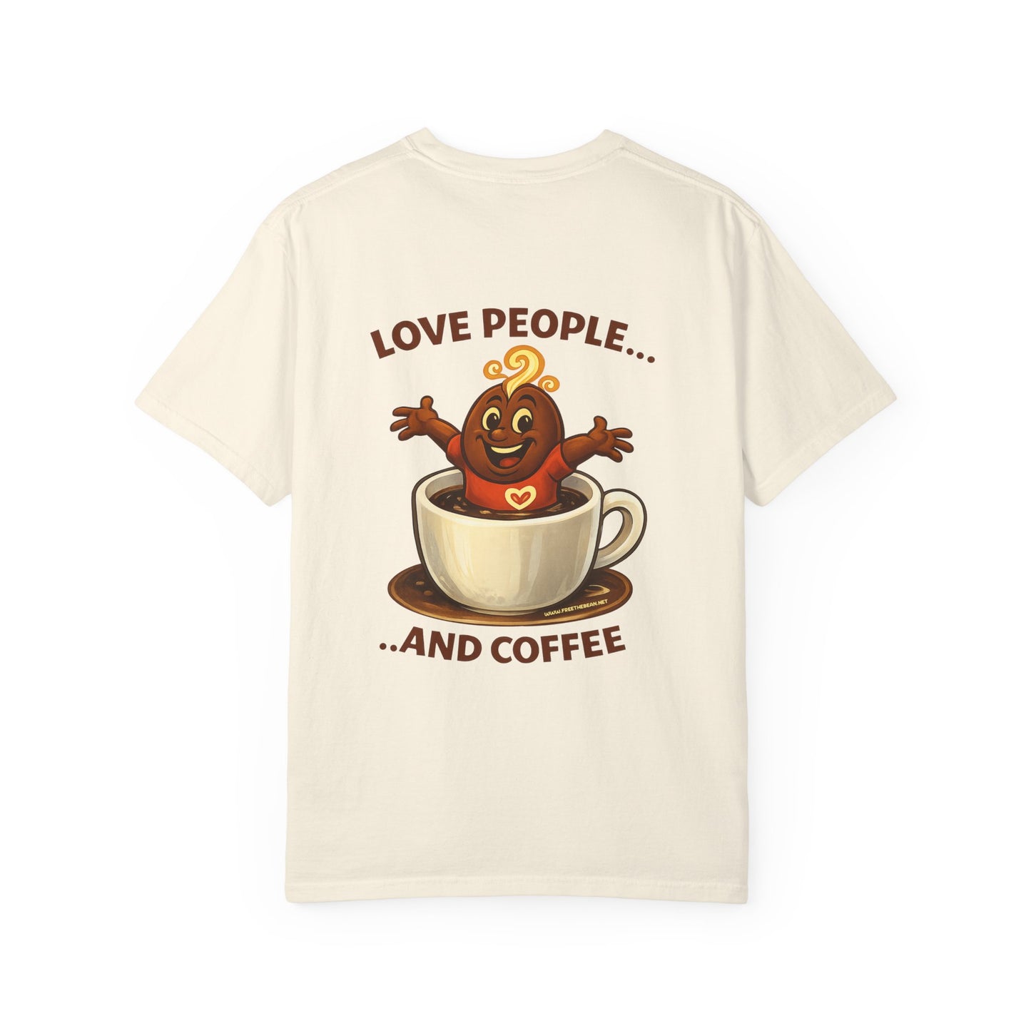 Coffee Lovers T-Shirt — “Love People... and Coffee” Cute Coffee Cup Design