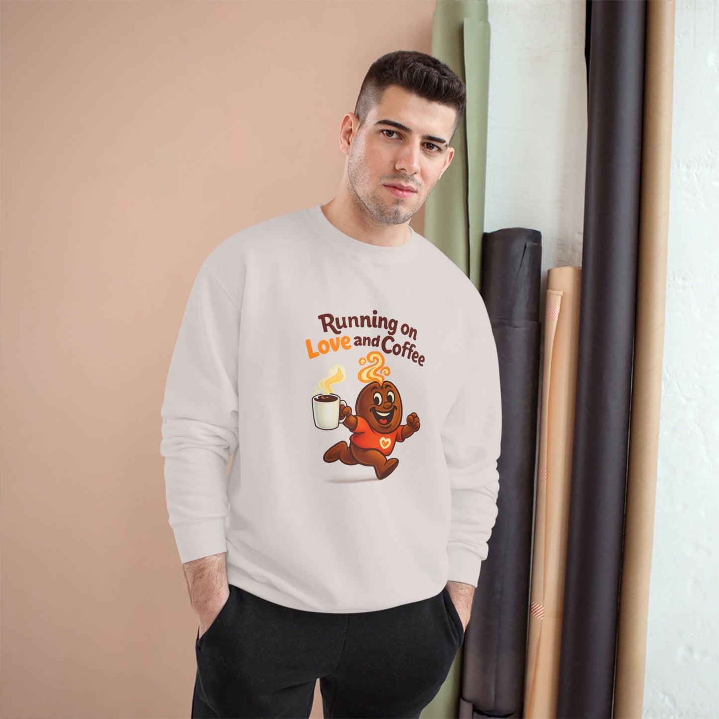 Free The Bean Running on Love & Coffee Unisex Crew Sweatshirt