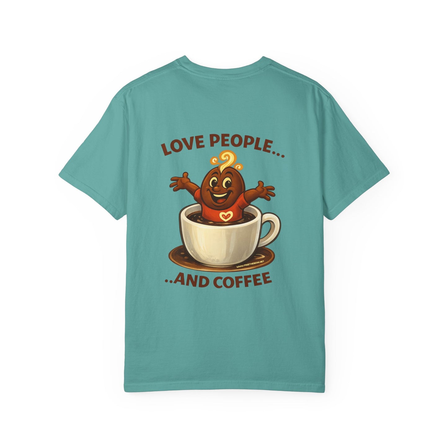 Coffee Lovers T-Shirt — “Love People... and Coffee” Cute Coffee Cup Design
