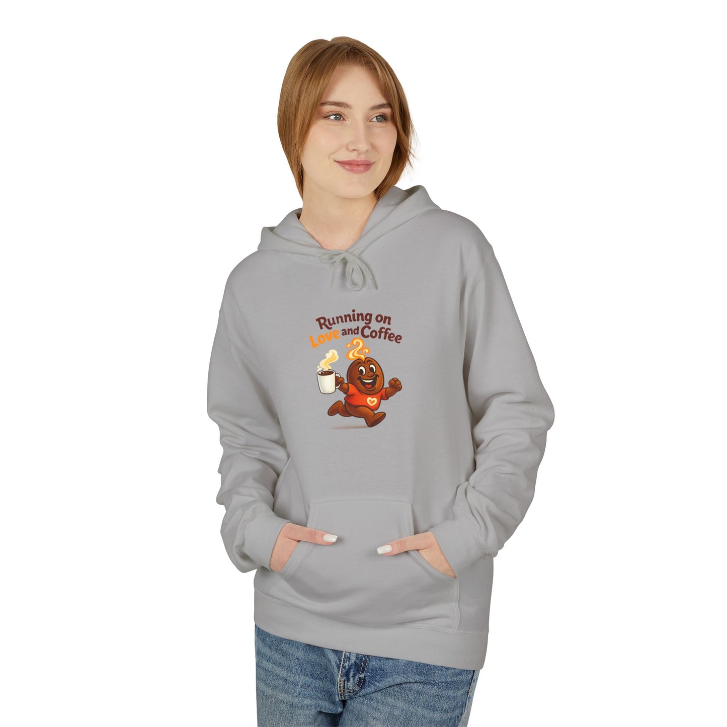 Free The Bean Running On Love & Coffee Unisex Fleece Hoodie