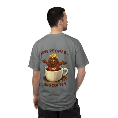 Coffee Lovers T-Shirt — “Love People... and Coffee” Cute Coffee Cup Design
