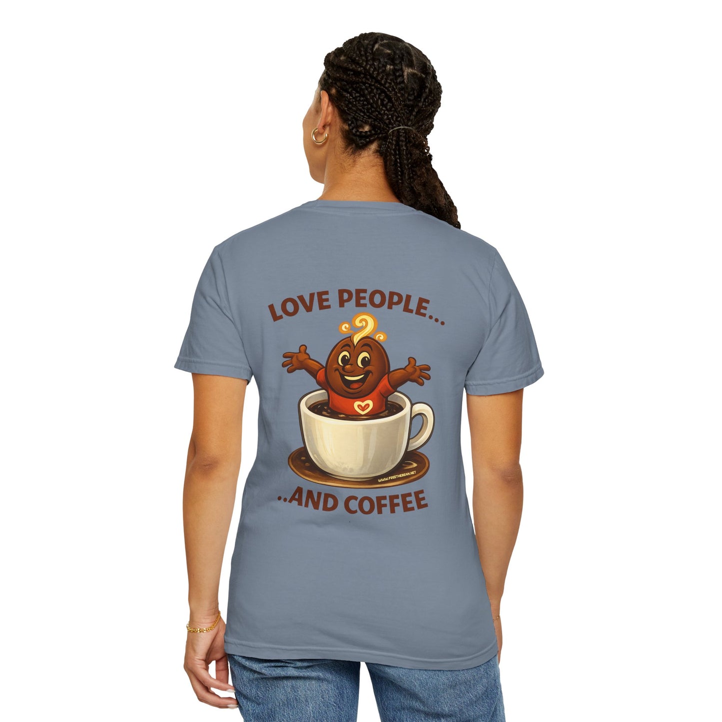 Coffee Lovers T-Shirt — “Love People... and Coffee” Cute Coffee Cup Design