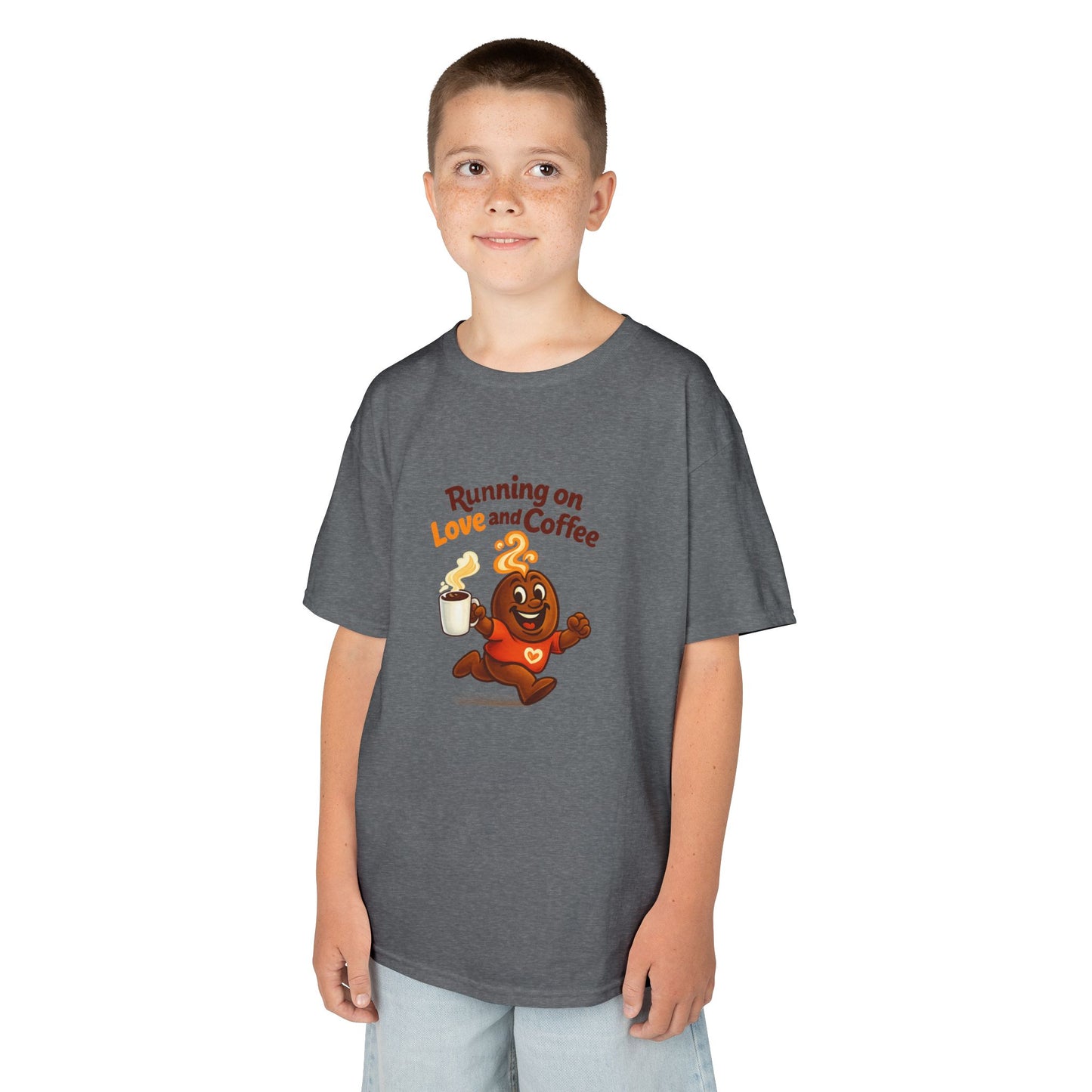 Running on Love & Coffee Kids T-Shirt