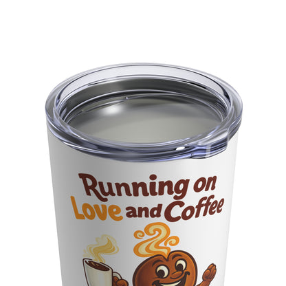 Free The Bean Running On Love & Coffee Bottle Tumbler 10oz