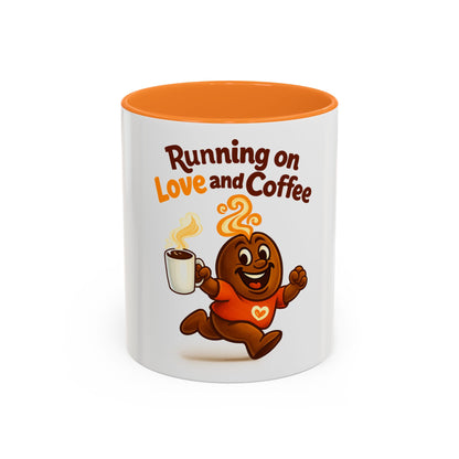 Freebie Running on Love & Coffee Colorful Mugs (11oz)