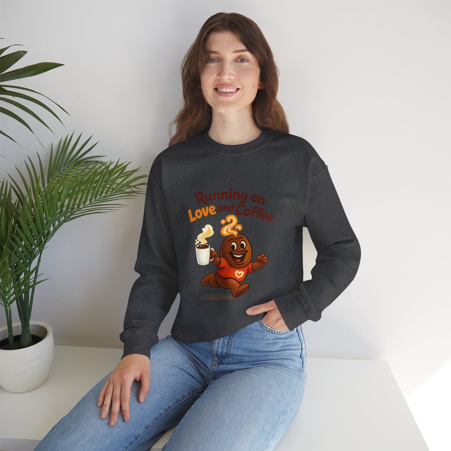 Free The Bean Running on Love & Coffee Unisex Sweatshirt