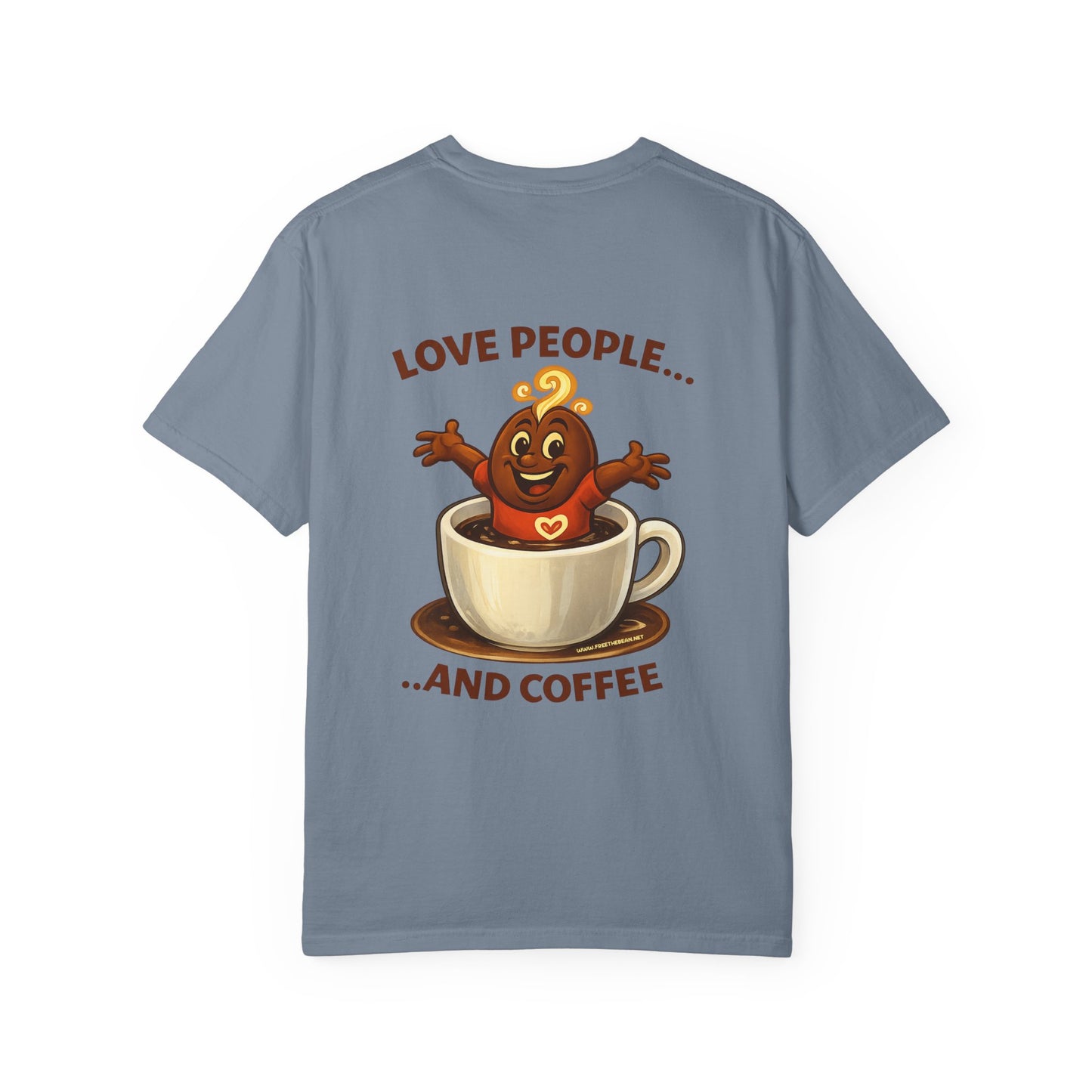 Coffee Lovers T-Shirt — “Love People... and Coffee” Cute Coffee Cup Design