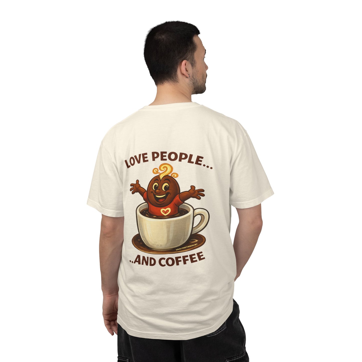 Coffee Lovers T-Shirt — “Love People... and Coffee” Cute Coffee Cup Design