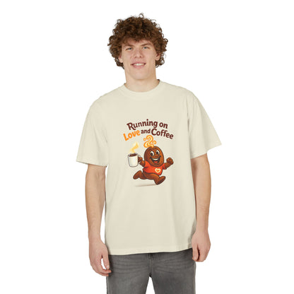 Free The Bean Running On Love & Coffee Unisex Drop-Shoulder Tee