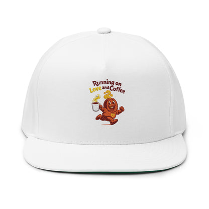 Free The Bean Running on Love & Coffee Flat Bill Cap