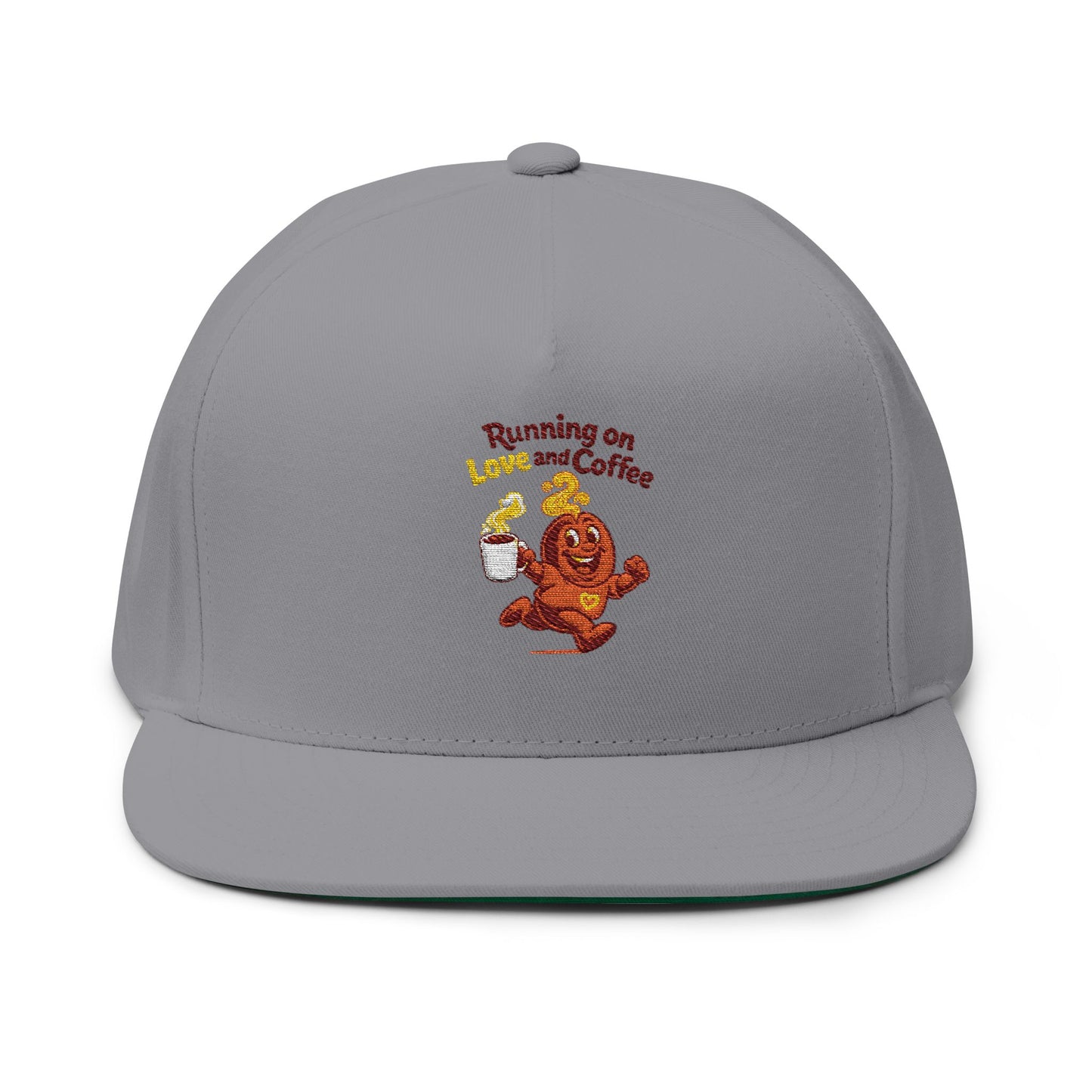Free The Bean Running on Love & Coffee Flat Bill Cap