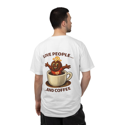 Coffee Lovers T-Shirt — “Love People... and Coffee” Cute Coffee Cup Design