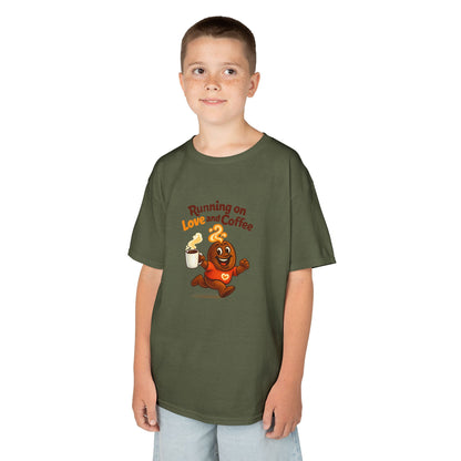 Running on Love & Coffee Kids T-Shirt