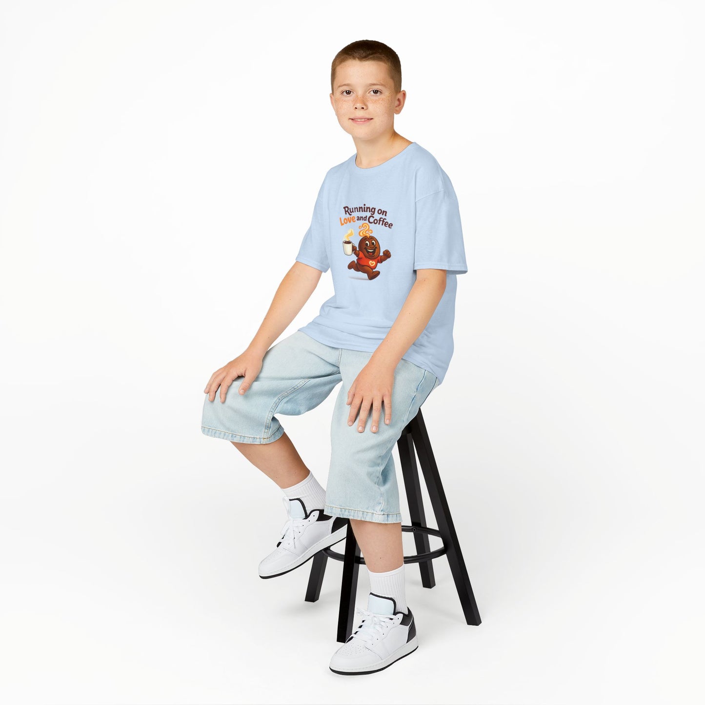 Running on Love & Coffee Kids T-Shirt
