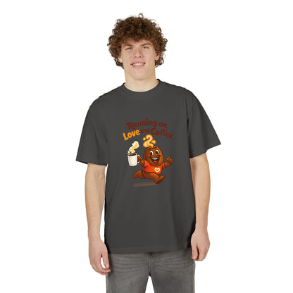 Free The Bean Running On Love & Coffee Unisex Drop-Shoulder Tee
