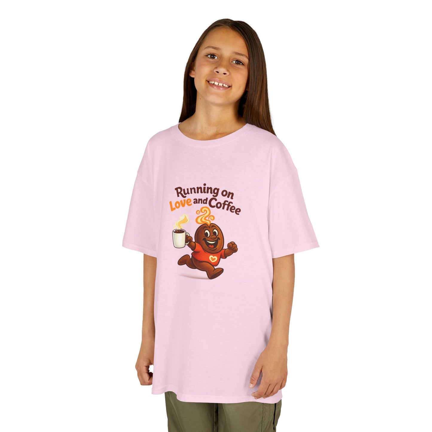 Running on Love & Coffee Kids T-Shirt