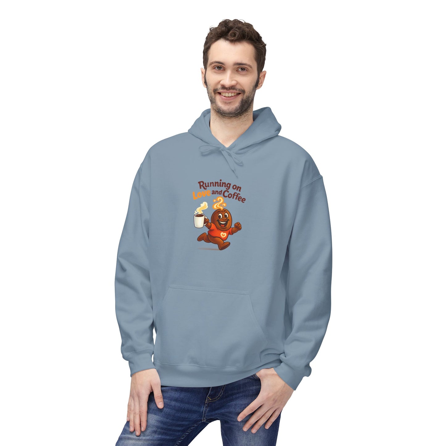 Free The Bean Running On Love & Coffee Unisex Fleece Hoodie