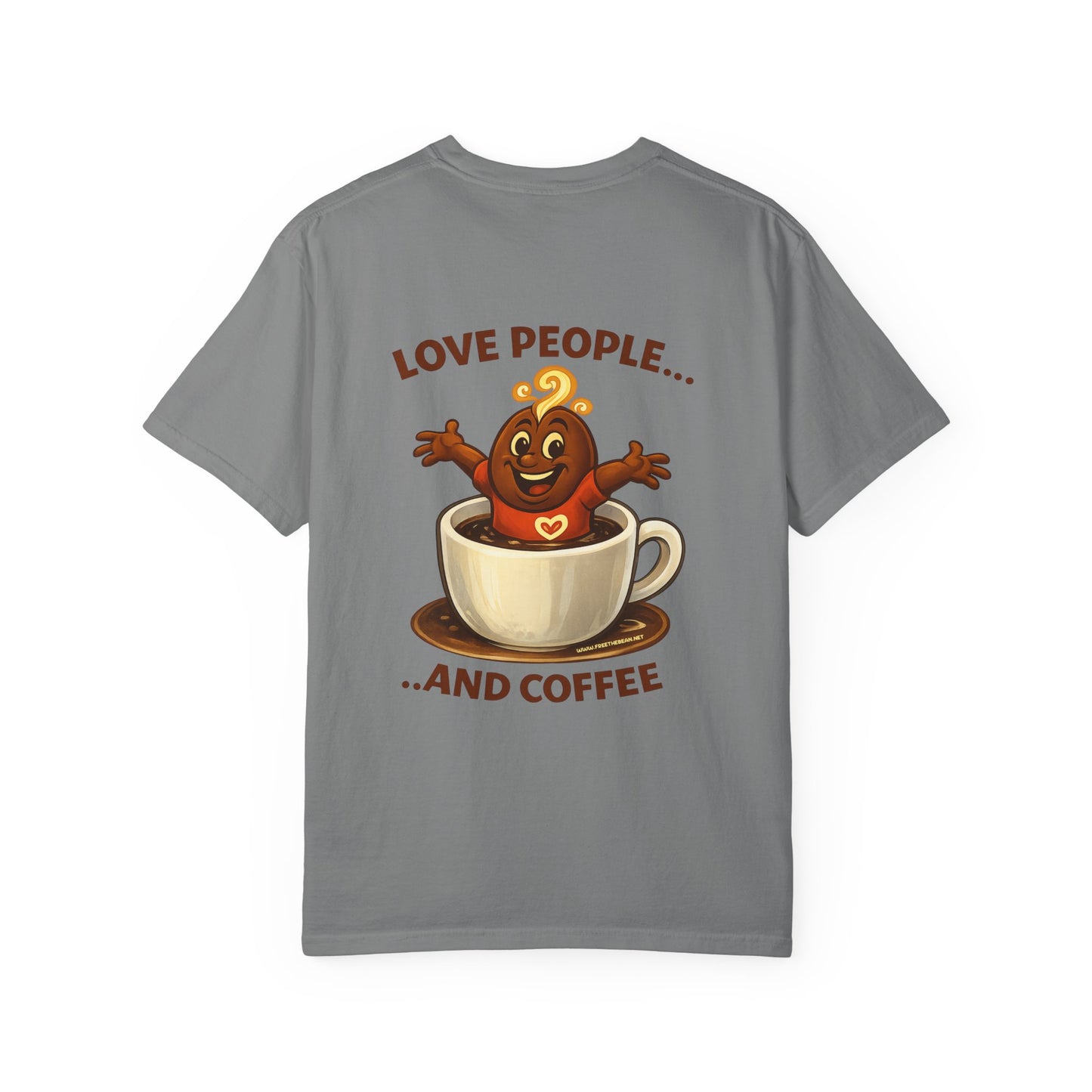 Coffee Lovers T-Shirt — “Love People... and Coffee” Cute Coffee Cup Design
