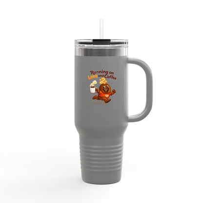 Free The Bean Running On Love & Coffee Insulated Travel Mug, 40oz