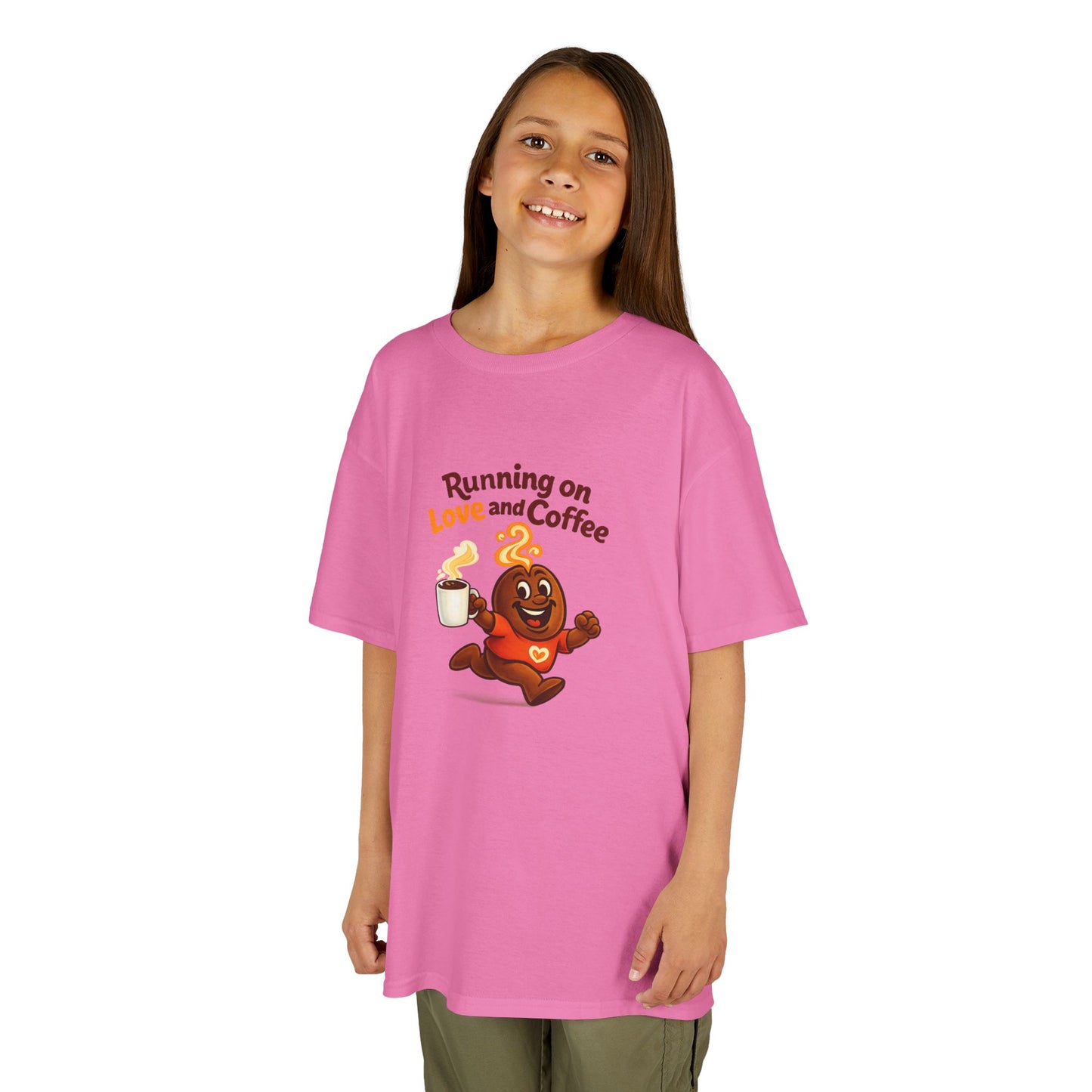Running on Love & Coffee Kids T-Shirt