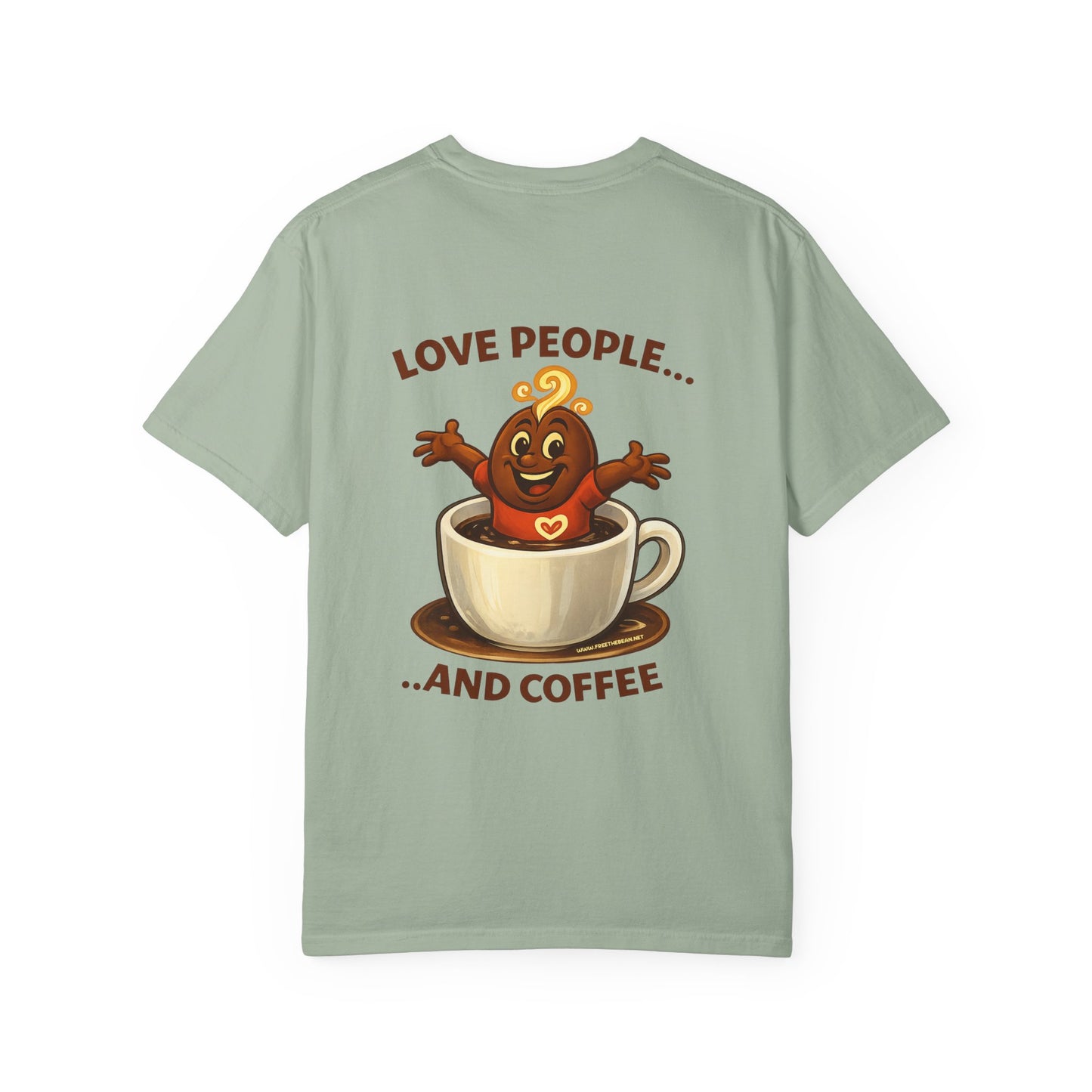 Coffee Lovers T-Shirt — “Love People... and Coffee” Cute Coffee Cup Design