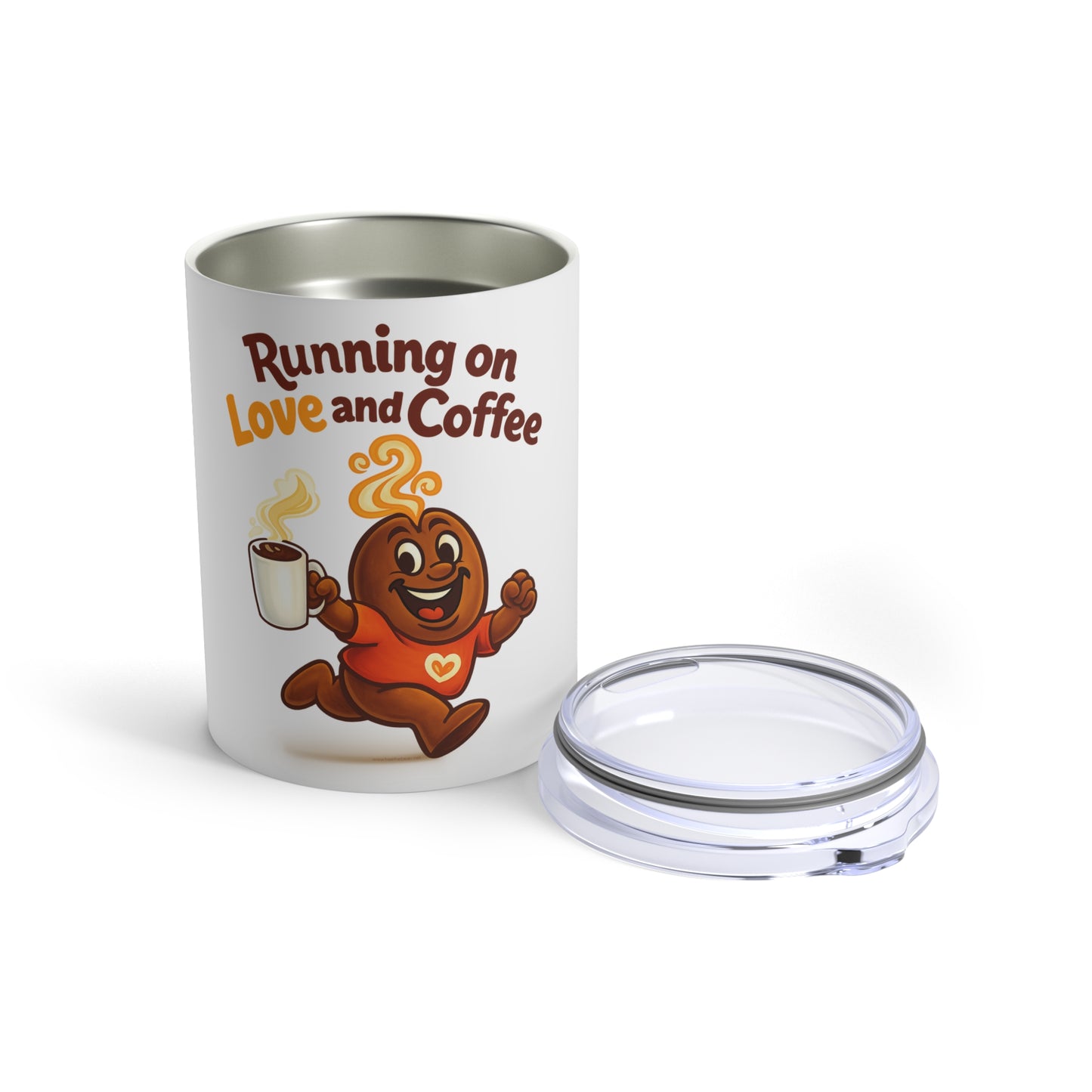 Free The Bean Running On Love & Coffee Bottle Tumbler 10oz