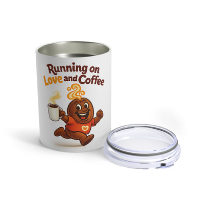Free The Bean Running On Love & Coffee Bottle Tumbler 10oz