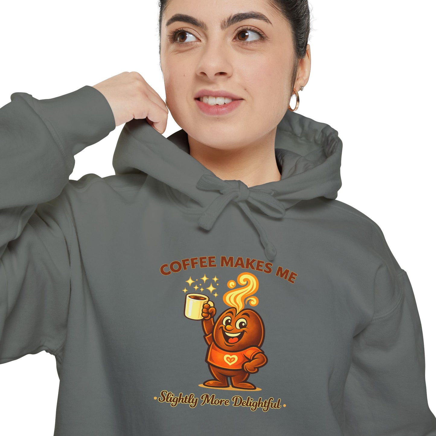 Coffee Makes Me Slightly More Delightful — Comfort Colors Hoodie
