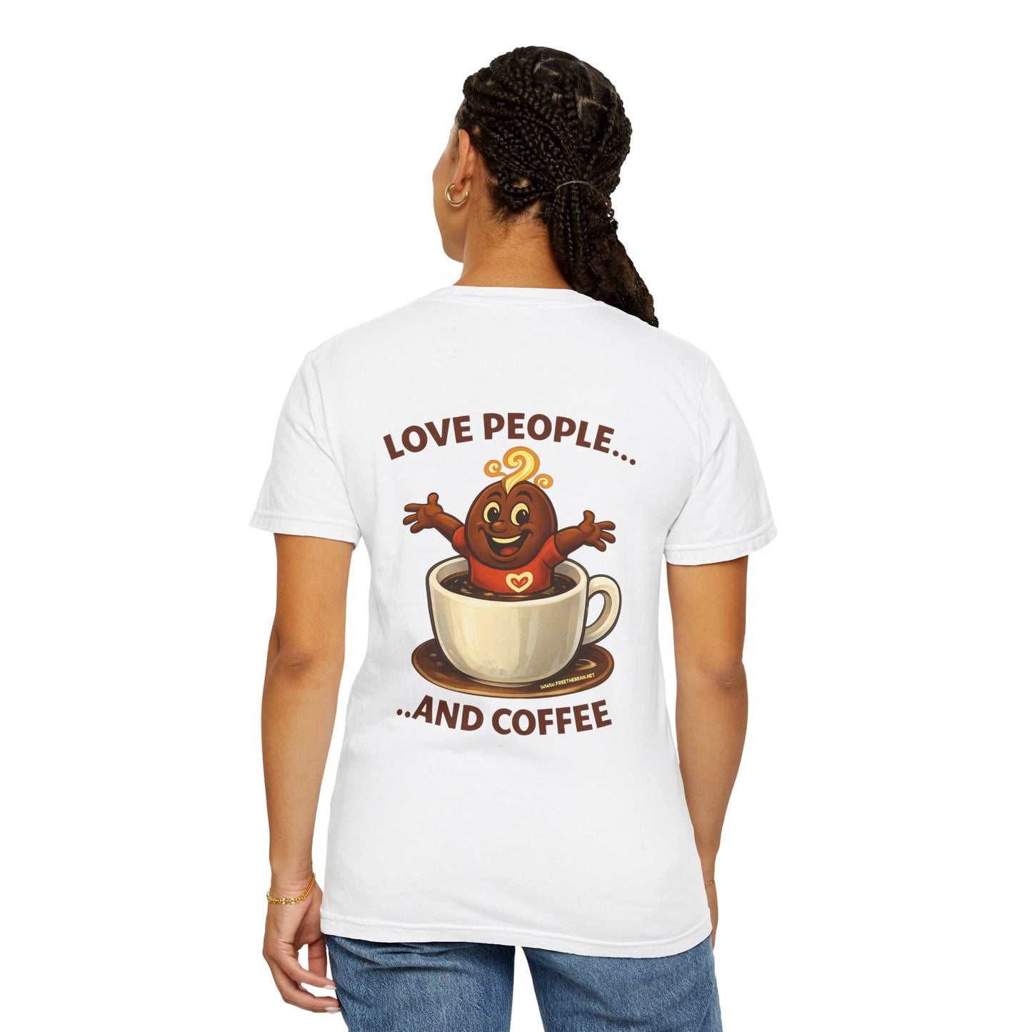Coffee Lovers T-Shirt — “Love People... and Coffee” Cute Coffee Cup Design