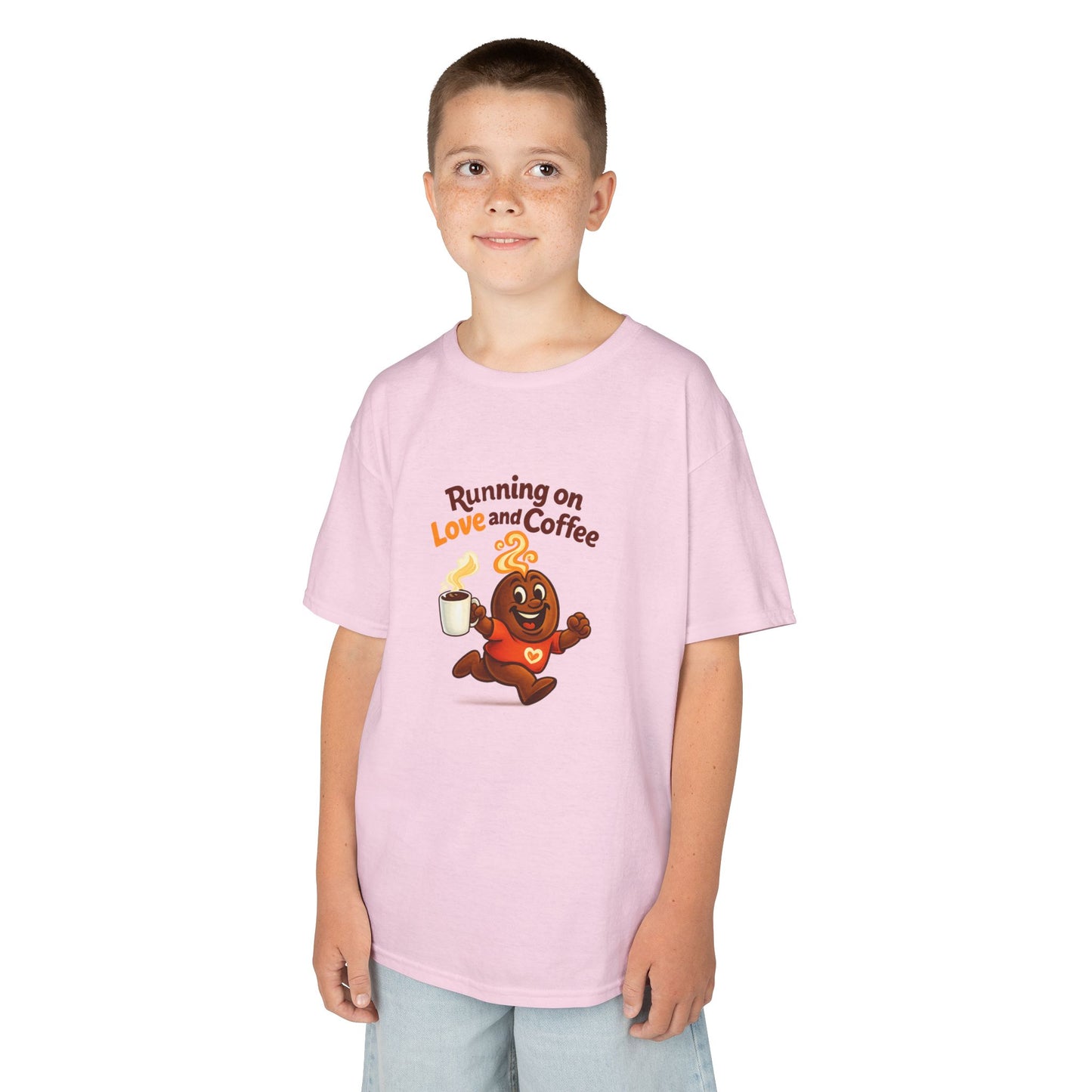 Running on Love & Coffee Kids T-Shirt