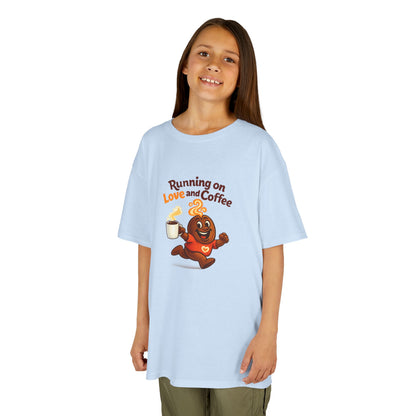Running on Love & Coffee Kids T-Shirt