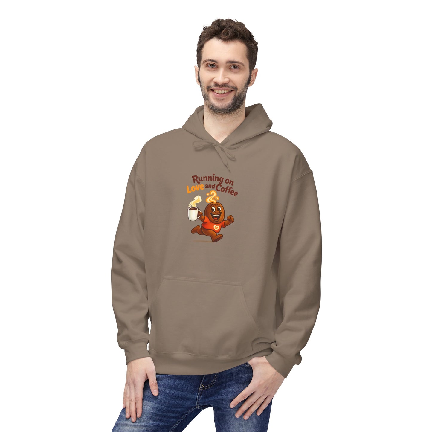 Free The Bean Running On Love & Coffee Unisex Fleece Hoodie